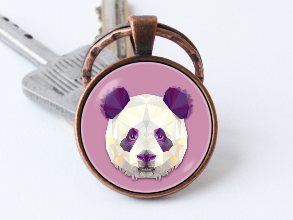 Panda Schlüsselanhänger Freundin Geschenk Kopf Anhänger Tier Schmuck Bären von WorldOfDream