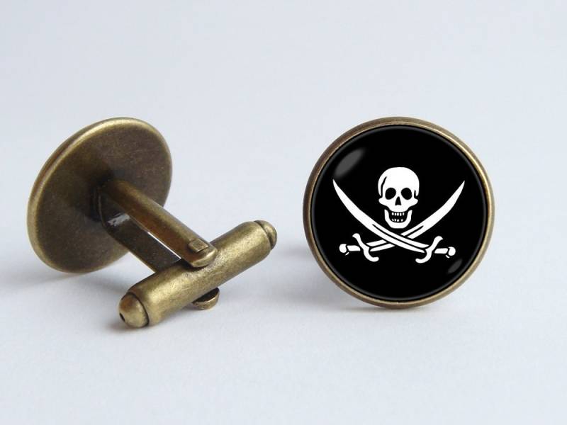 Piraten Manschettenknöpfe Schmuck Schädel Flagge Meer Der Karibik Geschenk von WorldOfDream
