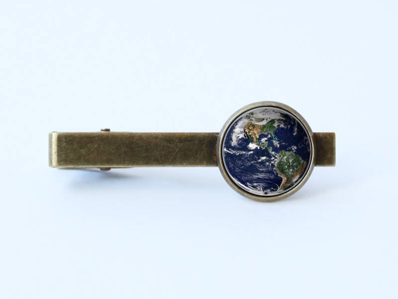 Planet Erde Krawatte Clip Blau Hochzeit Geschenk Bräutigam Raum Bar Schmuck Outer Space von WorldOfDream