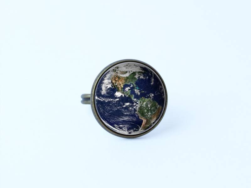 Planetenerde Ring Zuhause Süße Heimat Erde Ring Raum Galaxy Schmuck Freundin Geschenk Planet Welt Solar System von WorldOfDream