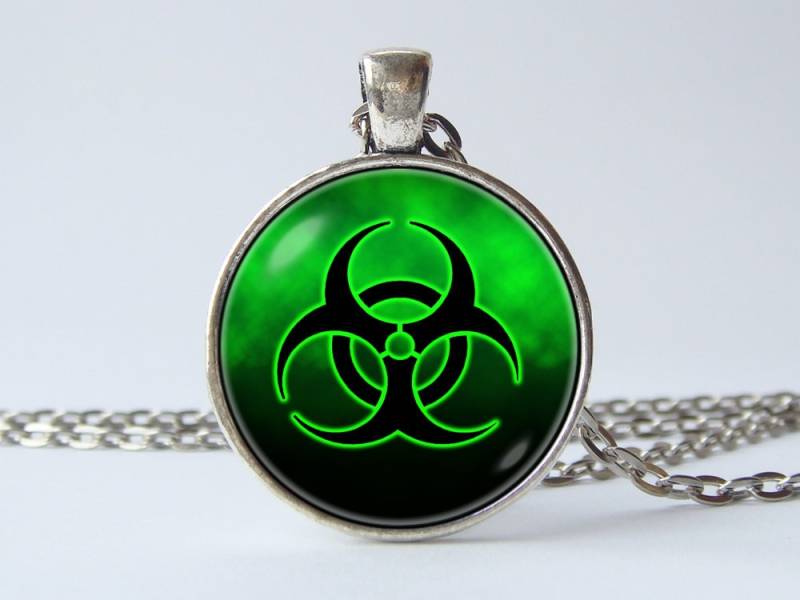 Radioaktivität Zeichen Halskette Strahlung Symbol Mann Anhänger Schmuck Frauen Grün Sign von WorldOfDream