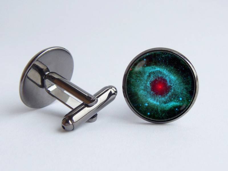 Raum Manschette Nauge Links Nebula Helix Astronomie Schmuck Außenraum Manschettenknöpfe Galaxy Nebel Neinige Sterne Männer Geschenk von WorldOfDream
