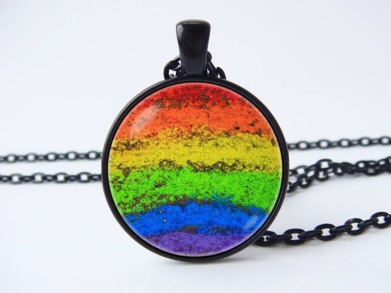 Regenbogen Halskette Anhänger Schmuck Pride Geschenkidee Gay von WorldOfDream