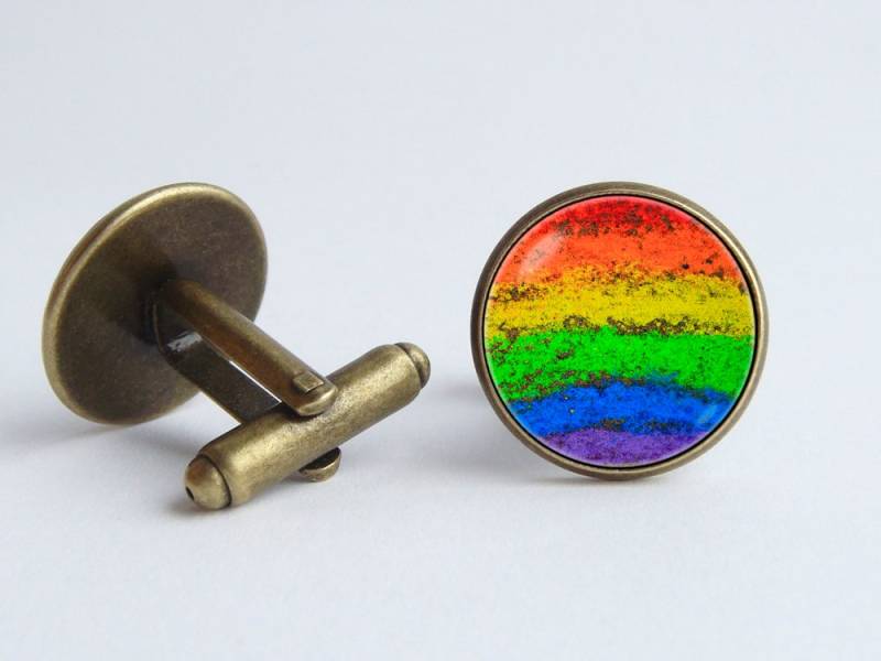Regenbogen Manschettenknöpfe Gay Pride Bunte Schmuck Lgbt Geschenk Accessoires von WorldOfDream