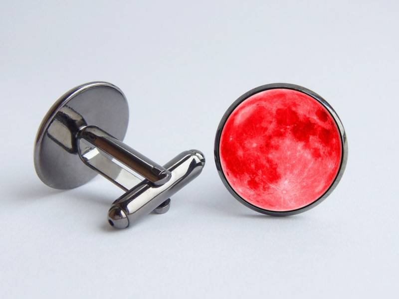 Roter Mond Manschettenknöpfe Geschenk Schmuck Galaxy Universum Raum Astronomie Cosmos von WorldOfDream