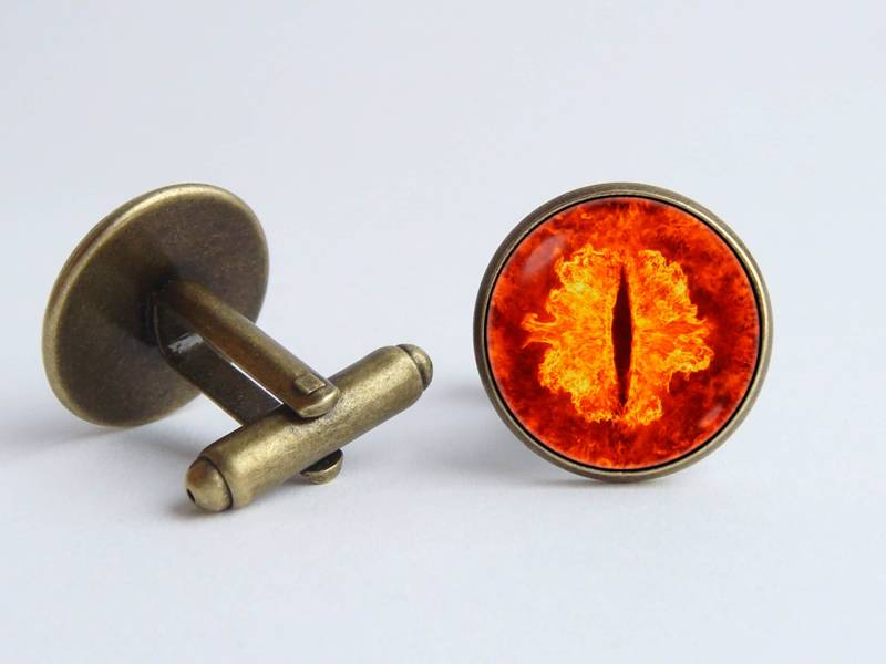 Sauron Auge Manschettenknöpfe Fantasy Evil Eye Schmuck Von Orange Legende von WorldOfDream