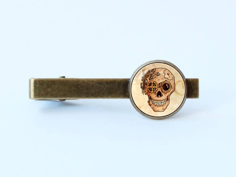 Schädel Krawatte Clip Steampunk Männer Geschenk Bar Schmuck Menschlichen Sci Fi von WorldOfDream