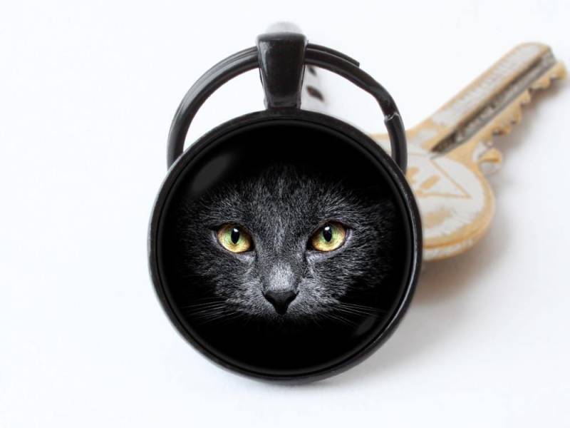 Schlüsselanhänger Katzeschwarze Katze Kitty Schmuck Haustier Katzenanhänger Katzenliebhaber Geschenk Gothic Hexe von WorldOfDream