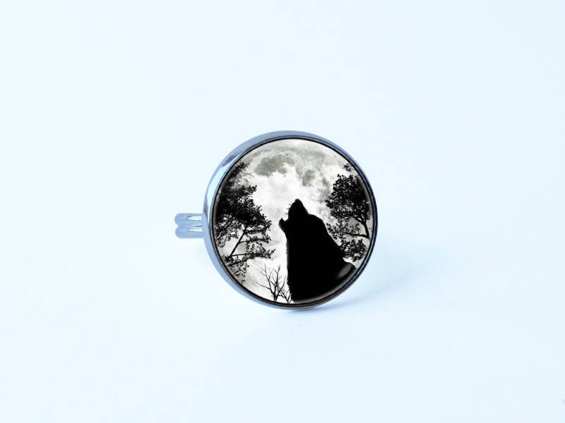Schwarzer Wolf Ring Animal Mond Freundin Geschenk Schmuck Grauen Für Tochter Woodland Ring von WorldOfDream