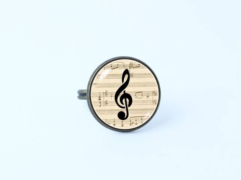Sheet Music Ring Violinschlüssel Geschenk Für Musiker Musik Schmuck Musiknoten Ring Musikliebhaber von WorldOfDream
