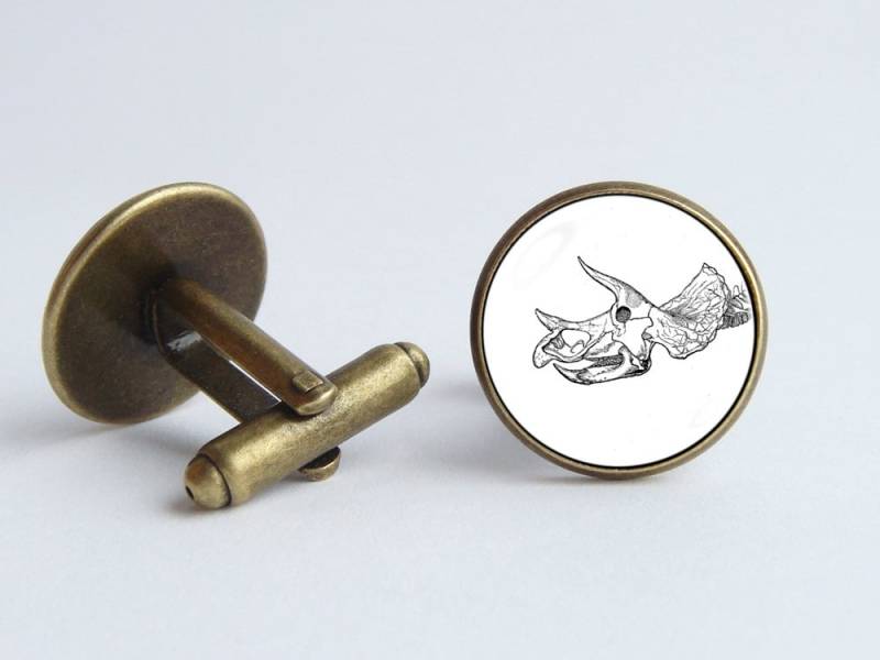 Triceratops Manschettenknöpfe Dinosaurier Dino Skelett Schmuck Männer Geschenk Knochen von WorldOfDream