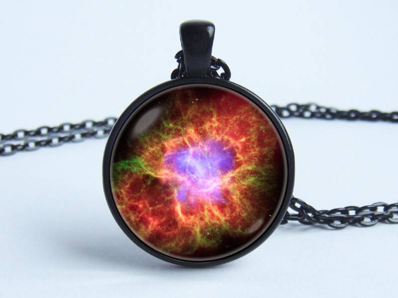 Universum Halskette Krabben-Nebel Kosmos Schmuck Anhänger Fantasy Astronomie von WorldOfDream