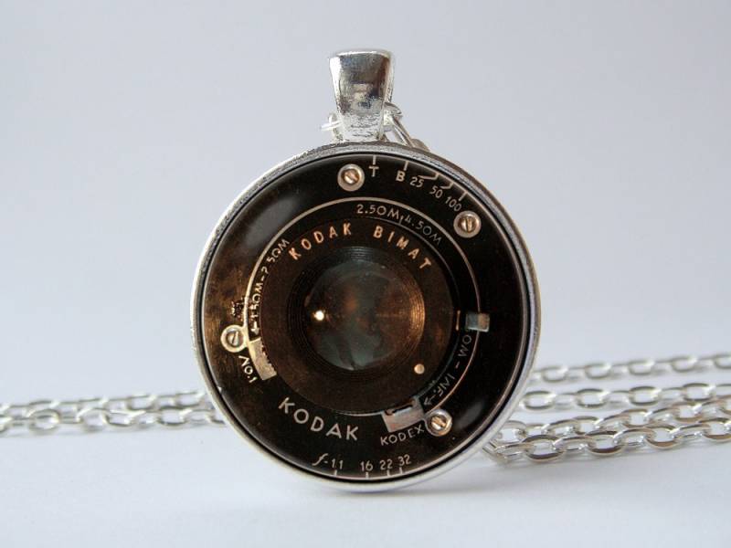 Vintage Kameralinse Halskette Objektiv Anhänger Fotografie Schmuck Kamera Freund Geschenk Kunst Fotograf von WorldOfDream