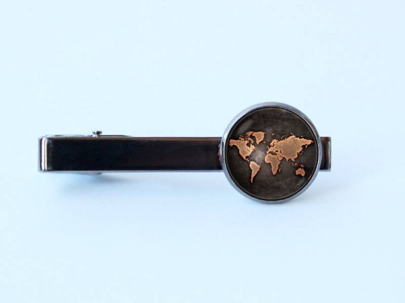 Vintage Karte Krawatte Clip Freund Geschenk Welt Traveler Kunst Reise Schmuck Alte Bar Antike Globe von WorldOfDream