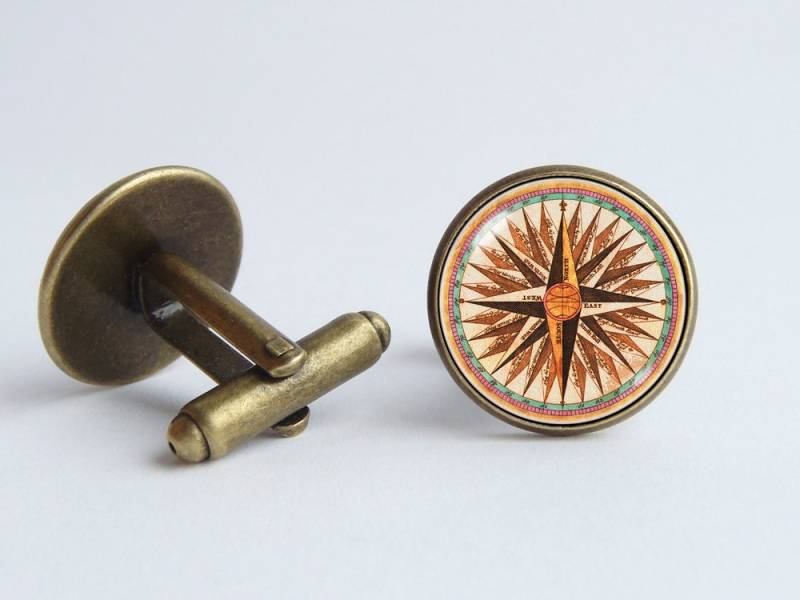 Vintage Kompass Manschettenknöpfe Freund Geschenk Graduierung Männer Schmuck Reise Für von WorldOfDream