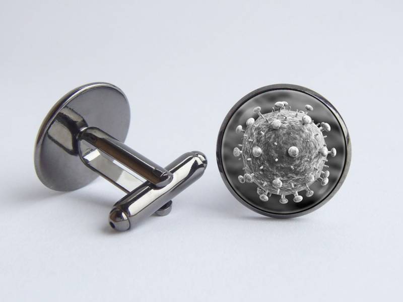 Virus Manschettenknöpfe Mikrobiologie Wissenschaft Bakterium Geschenk Für Lehrer Schmuck Medizin Biologie Professor von WorldOfDream