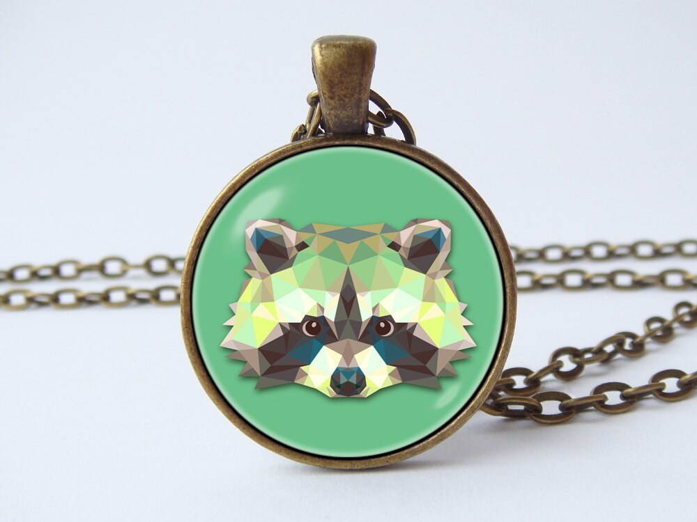 Waschbär Halskette Schmuck Anhänger Geschenk Für Frau Foto Kunst Geburtstagsgeschenk Beste Freund Glas von WorldOfDream