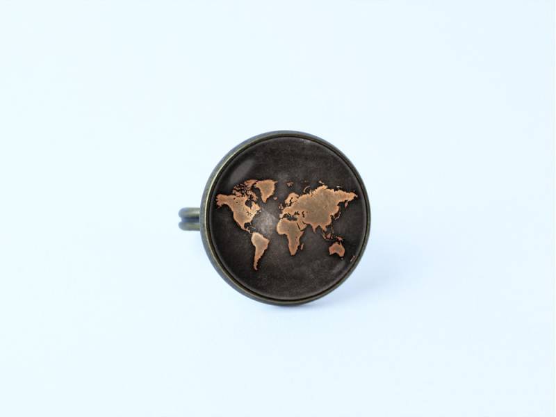 Welt Karte Ring Vintage Schmuck Navigatie Atlas Reisenden Geschenk Alte Globus Ring von WorldOfDream