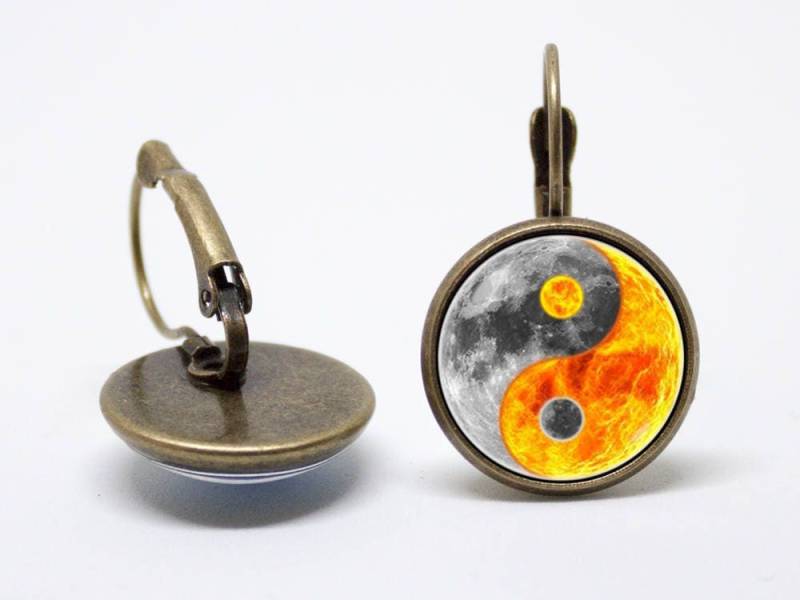Yin Yang Ohrringe Mond Schmuck Zen Lunar Geschenk von WorldOfDream