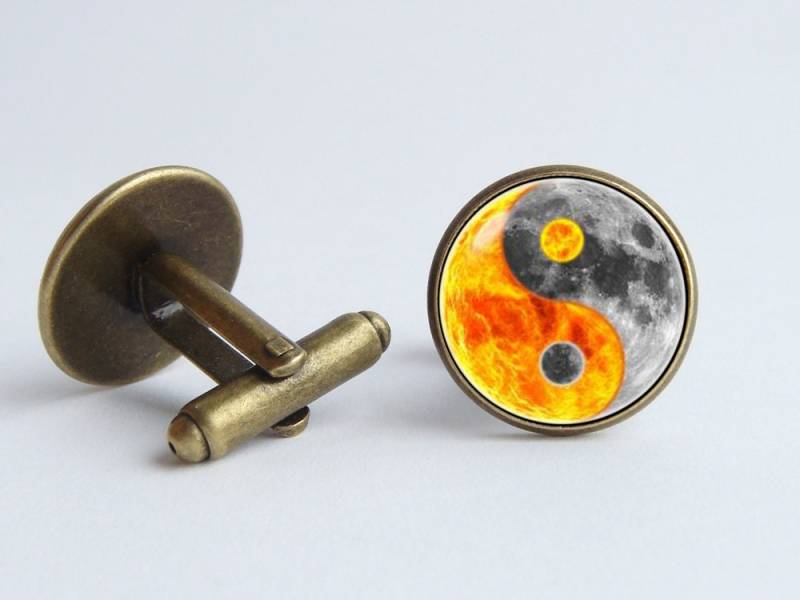 Yin Yang Schmuck Manschettenknöpfe Mond Spirituelle Zen Yoga Geschenk Galaxy Balance von WorldOfDream