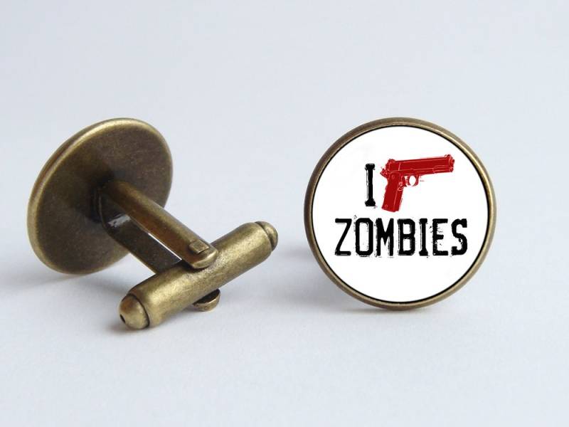Zombie Manschettenknöpfe Ich Schoss Zombies Schmuck Steampunk Zubehör Männer Apokalypse Geschenk Für Freund Herren von WorldOfDream