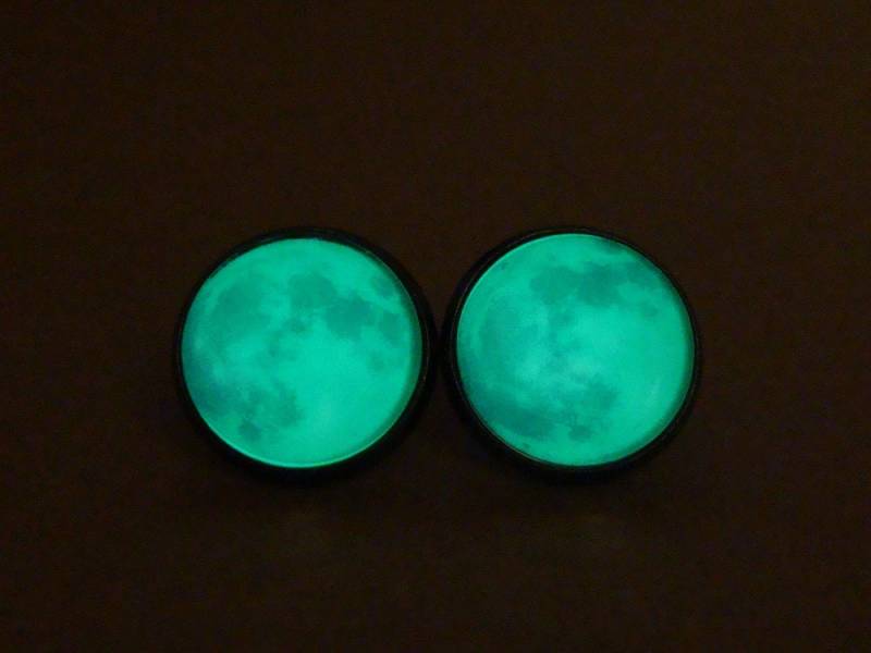 Glowing Ohrringe/Leuchten Im Dunkel Leuchtenden Mond Glühen Platz Schmuck Glühen in Den Dunklen von WorldOfGlow