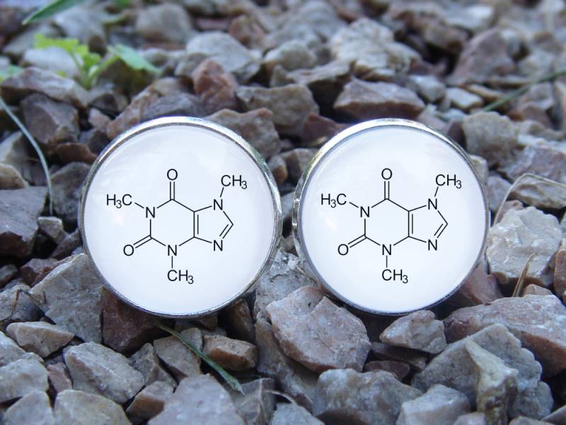 Leuchtende Manschettenknöpfe Koffein Molekül/Kaffee Schmuck Glühen Chemie Cuff Links Geschenk Freund Ehemann Männer von WorldOfGlow