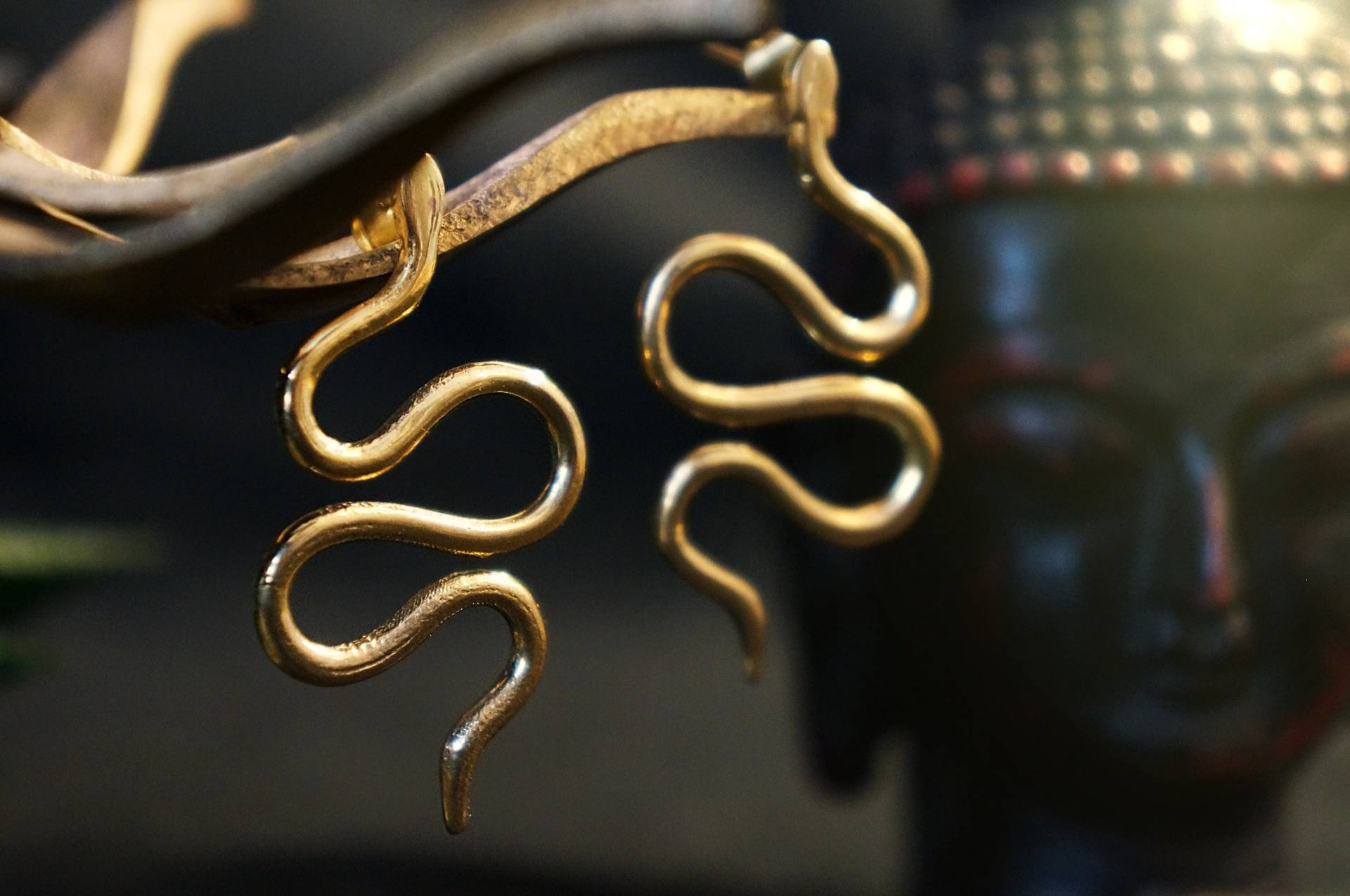 Goldene Schlangen Ohrringe, Ohrstecker, Messing, Nickelfrei/Bleifrei, Viper, Kobra, Schlangenförmig, Python, Giftschlange Goldene Schlangen Ohrringe, Ohrstecker, Messing, Nickelfrei/Bleifrei, Viper, Kobra, Schlangenförmig, Python, Giftschlange von WorldOfNaiad