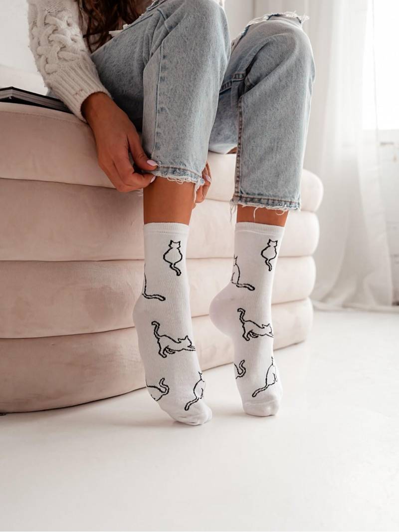 Cat Contour Cats Frauen Socken, Lustige Verrückte Bunte Geschenkidee, Perfektes Geschenk, Mismatched Cat Contour Cats Frauen Socken, Lustige Verrückte Bunte Geschenkidee, Perfektes Geschenk, Mismatched von WorldOfSocks001