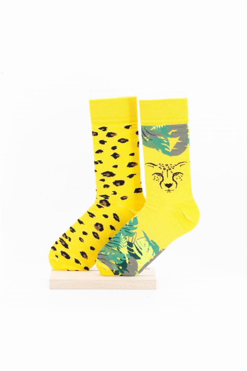 Leopard Panther Wilde Katze Männer Frauen Socken, Lustige Verrückte Bunte Geschenkidee, Perfektes Geschenk, Mismatched von WorldOfSocks001