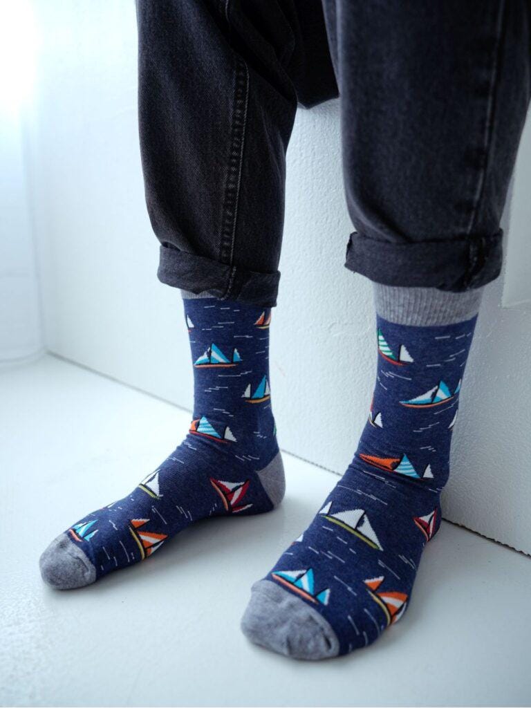 Sailor Yacht Segelboot Segler Herren Socken , Socken, Lustige Verrückte Bunte Geschenkidee, Perfektes Geschenk, Mismatched Sailor Yacht Segelboot Segler Herren Socken , Socken, Lustige Verrückte Bunte Geschenkidee, Perfektes Geschenk, Mismatched von WorldOfSocks001