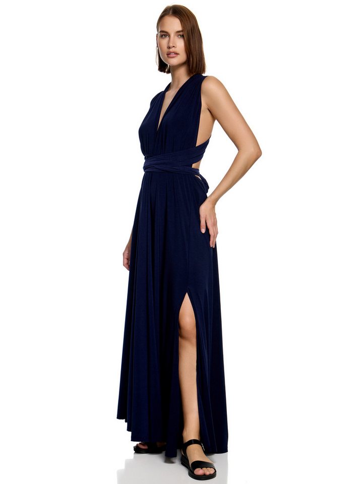 Worldclassca Abendkleid Worldclassca Abendkleid Partykleid Lang mit Schlitz Sommerkleid Maxikleid Cocktailkleid Wickelkleid Elegant Schulterfrei Ärmellos von Worldclassca