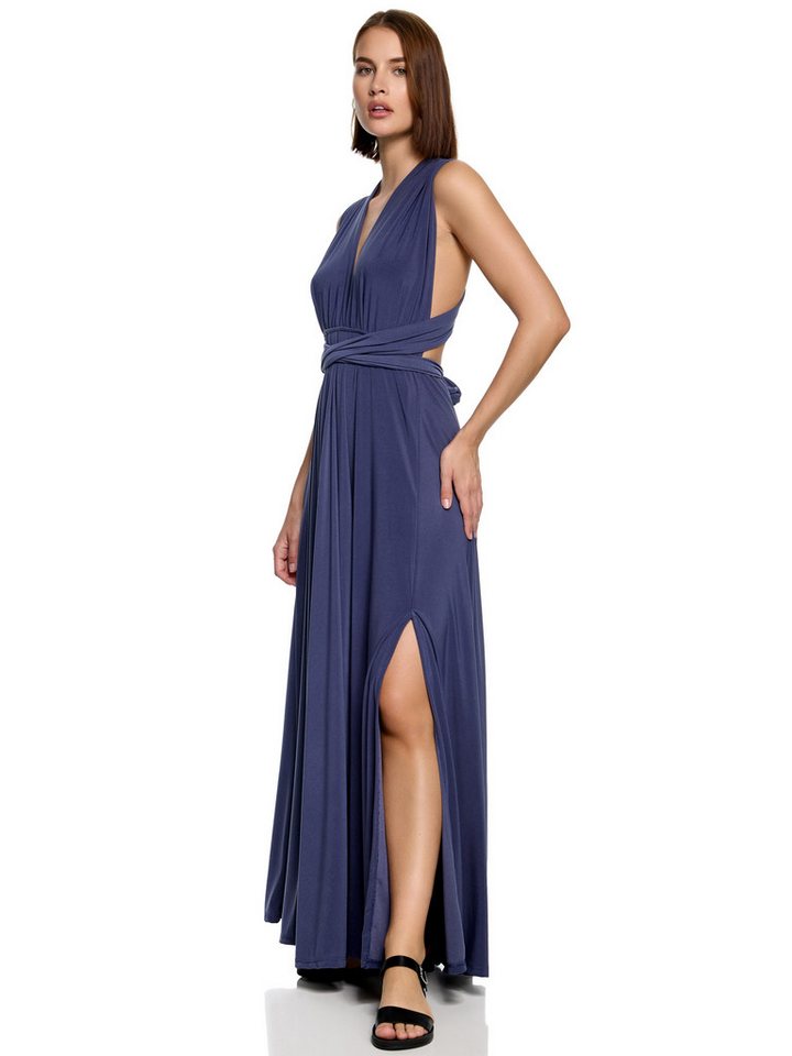 Worldclassca Abendkleid Worldclassca Abendkleid Partykleid Lang mit Schlitz Sommerkleid Maxikleid Cocktailkleid Wickelkleid Elegant Schulterfrei Ärmellos von Worldclassca