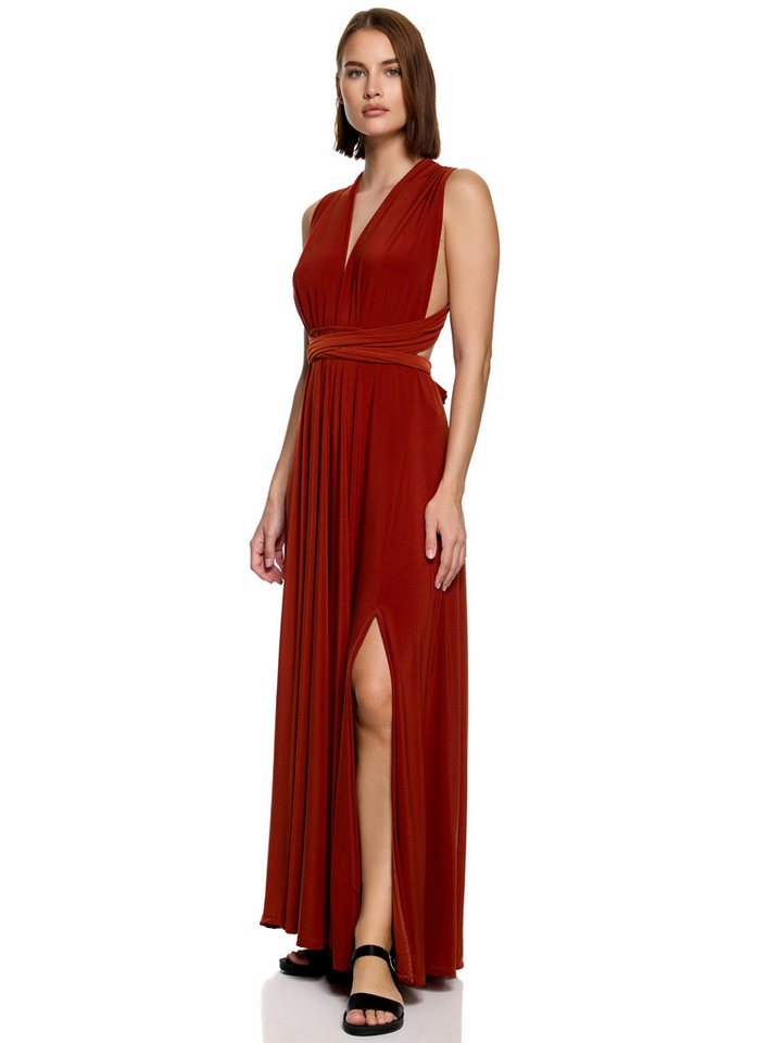 Worldclassca Abendkleid Worldclassca Abendkleid Partykleid Lang mit Schlitz Sommerkleid Maxikleid Cocktailkleid Wickelkleid Elegant Schulterfrei Ärmellos von Worldclassca