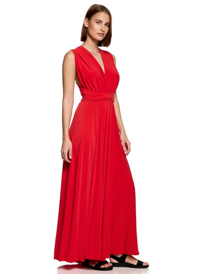 Worldclassca Abendkleid Worldclassca Abendkleid Partykleid Lang mit Schlitz Sommerkleid Maxikleid Cocktailkleid Wickelkleid Elegant Schulterfrei Ärmellos von Worldclassca