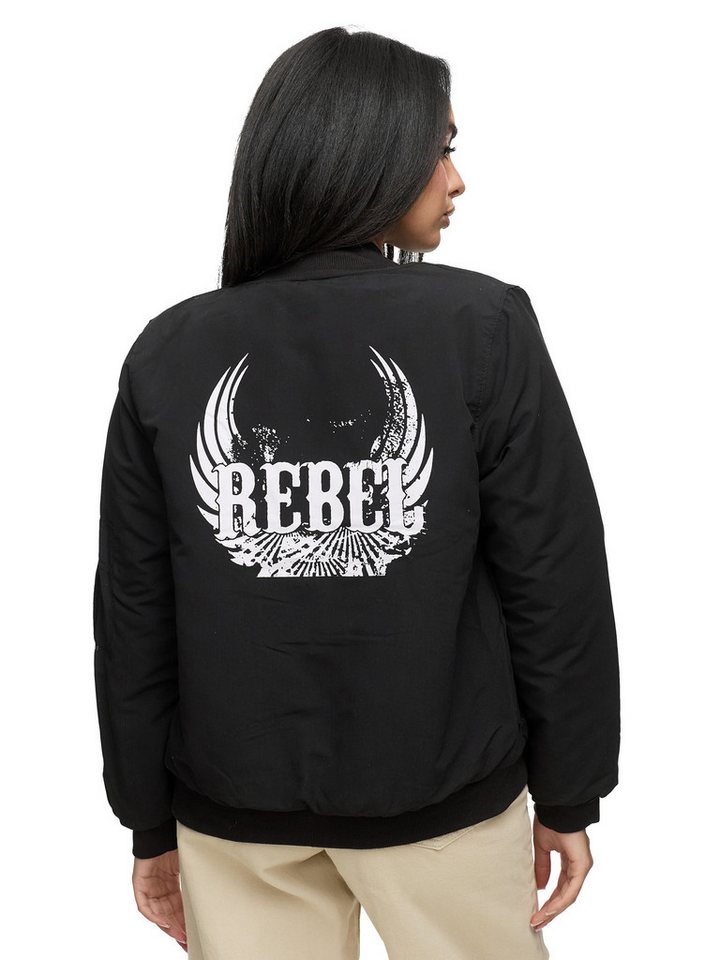 Worldclassca Bomberjacke Worldclassca Bomber Jacke mit REBEL Print Übergangs Freizeit Blouson "REBEL" Print von Worldclassca
