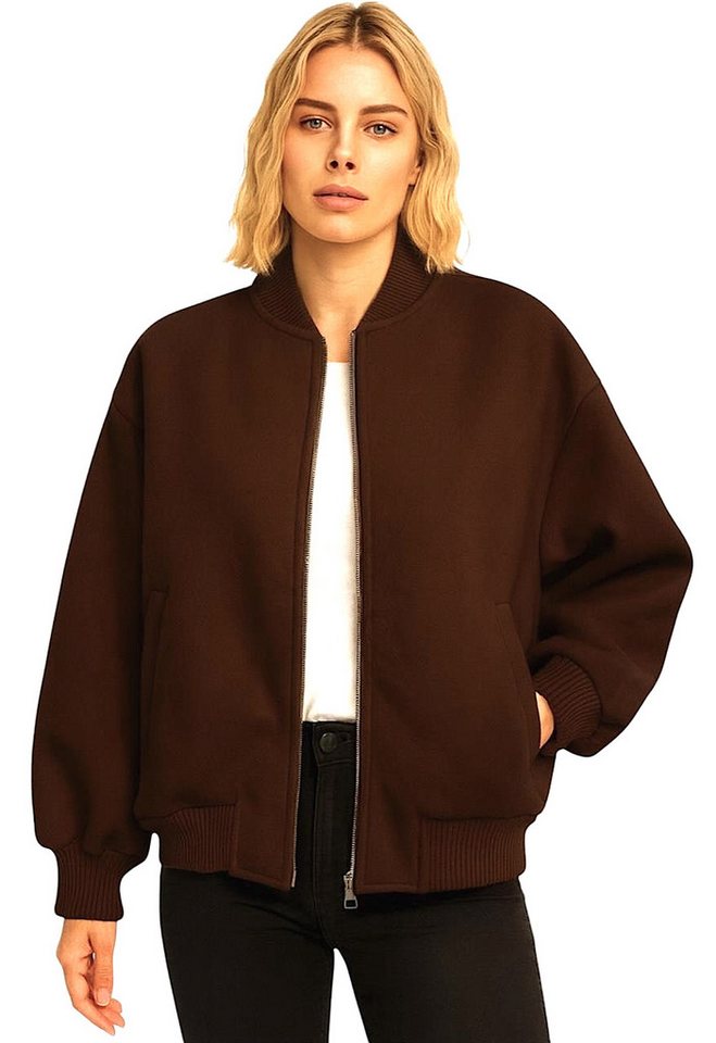 Worldclassca Bomberjacke Worldclassca Bomberjacke Oversize Jacke Übergangsjacke Zipper Blouson Neue Kollektion - Stilvolle und gemütliche Mode für Damen von Worldclassca