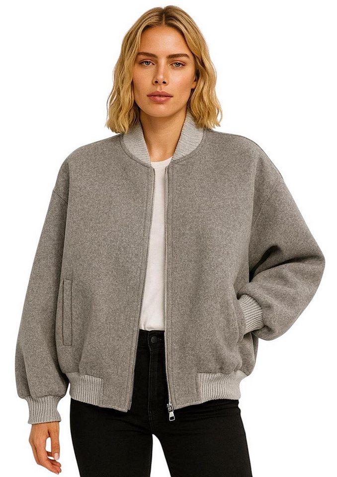 Worldclassca Bomberjacke Worldclassca Bomberjacke Oversize Jacke Übergangsjacke Zipper Blouson Neue Kollektion - Stilvolle und gemütliche Mode für Damen von Worldclassca