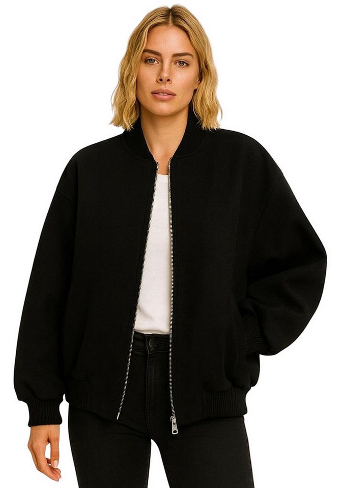 Worldclassca Bomberjacke Worldclassca Bomberjacke Oversize Jacke Übergangsjacke Zipper Blouson Neue Kollektion - Stilvolle und gemütliche Mode für Damen von Worldclassca