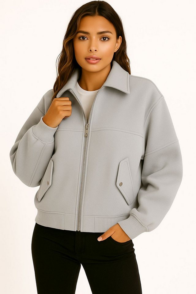 Worldclassca Bomberjacke Worldclassca Bomberjacke Trench Kragen Oversize Übergangsjacke Blouson Neue Kollektion - Stilvolle und gemütliche Mode für Damen von Worldclassca