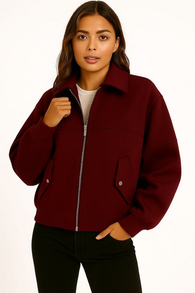 Worldclassca Bomberjacke Worldclassca Bomberjacke Trench Kragen Oversize Übergangsjacke Blouson Neue Kollektion - Stilvolle und gemütliche Mode für Damen von Worldclassca