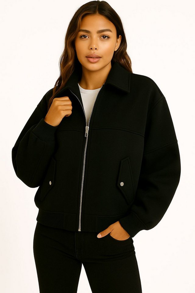 Worldclassca Bomberjacke Worldclassca Bomberjacke Trench Kragen Oversize Übergangsjacke Blouson Neue Kollektion - Stilvolle und gemütliche Mode für Damen von Worldclassca