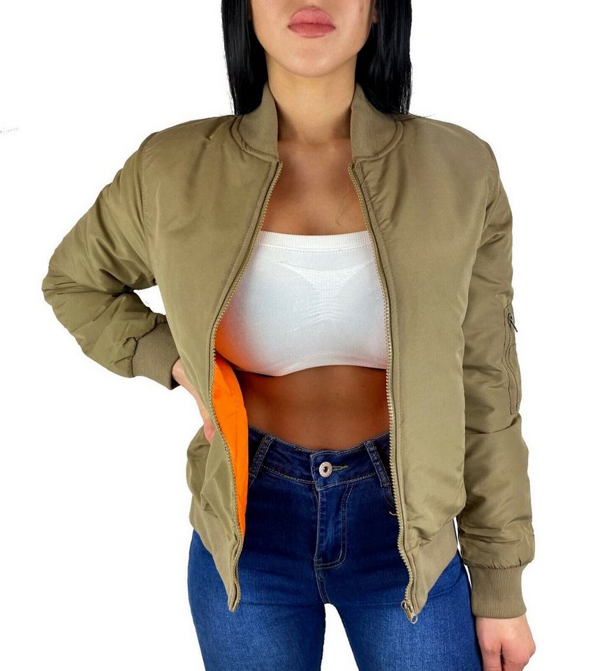 Worldclassca Bomberjacke Worldclassca DAMEN BOMBER JACKE BOMBERJACKE RETRO PILOTEN BIKER ÜBERGANGS BLOUSON FLIEGERJACKE KURZ MIT REIßVERSCHLUSS ZIP VIELE FARBEN S-L von Worldclassca