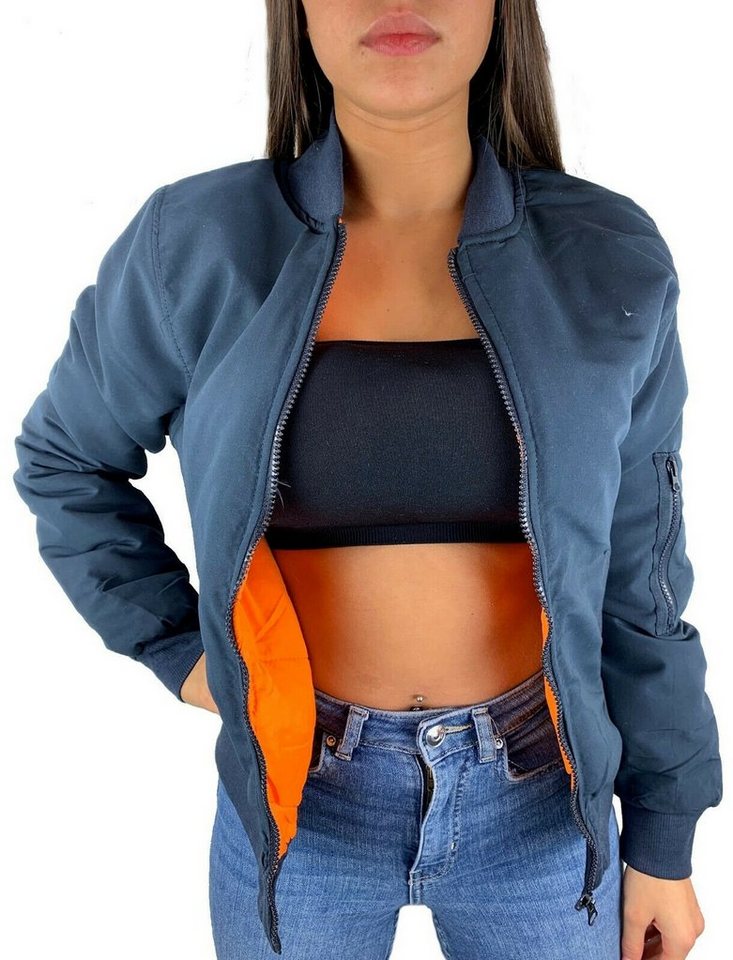 Worldclassca Bomberjacke Worldclassca DAMEN BOMBER JACKE BOMBERJACKE RETRO PILOTEN BIKER ÜBERGANGS BLOUSON FLIEGERJACKE KURZ MIT REIßVERSCHLUSS ZIP VIELE FARBEN S-L von Worldclassca