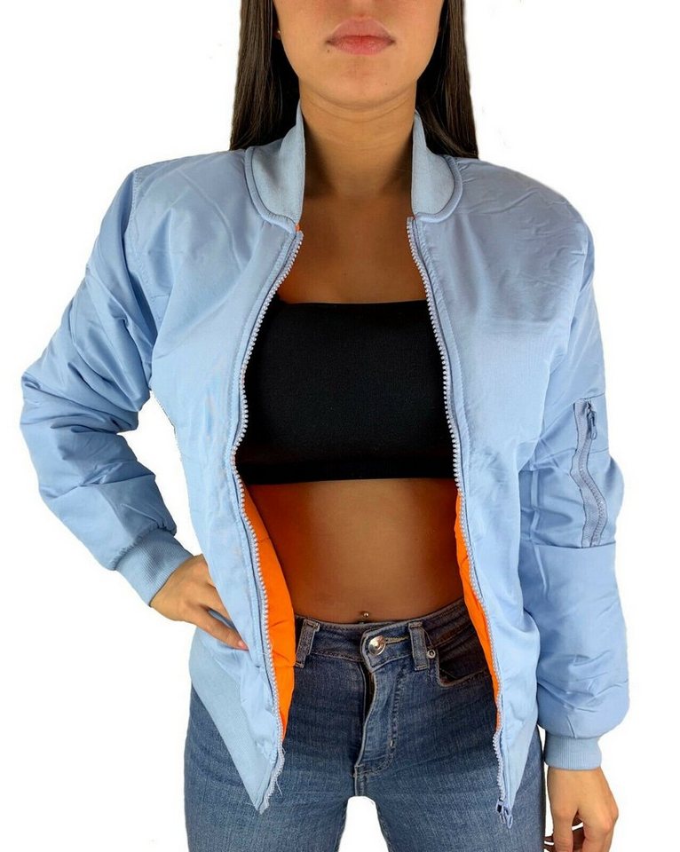 Worldclassca Bomberjacke Worldclassca DAMEN BOMBER JACKE BOMBERJACKE RETRO PILOTEN BIKER ÜBERGANGS BLOUSON FLIEGERJACKE KURZ MIT REIßVERSCHLUSS ZIP VIELE FARBEN S-L von Worldclassca