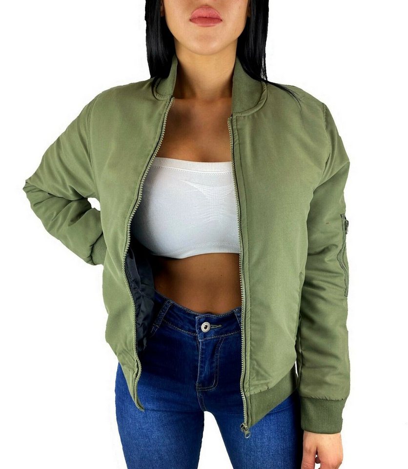 Worldclassca Bomberjacke Worldclassca DAMEN BOMBER JACKE BOMBERJACKE RETRO PILOTEN BIKER ÜBERGANGS BLOUSON FLIEGERJACKE KURZ MIT REIßVERSCHLUSS ZIP VIELE FARBEN S-L von Worldclassca