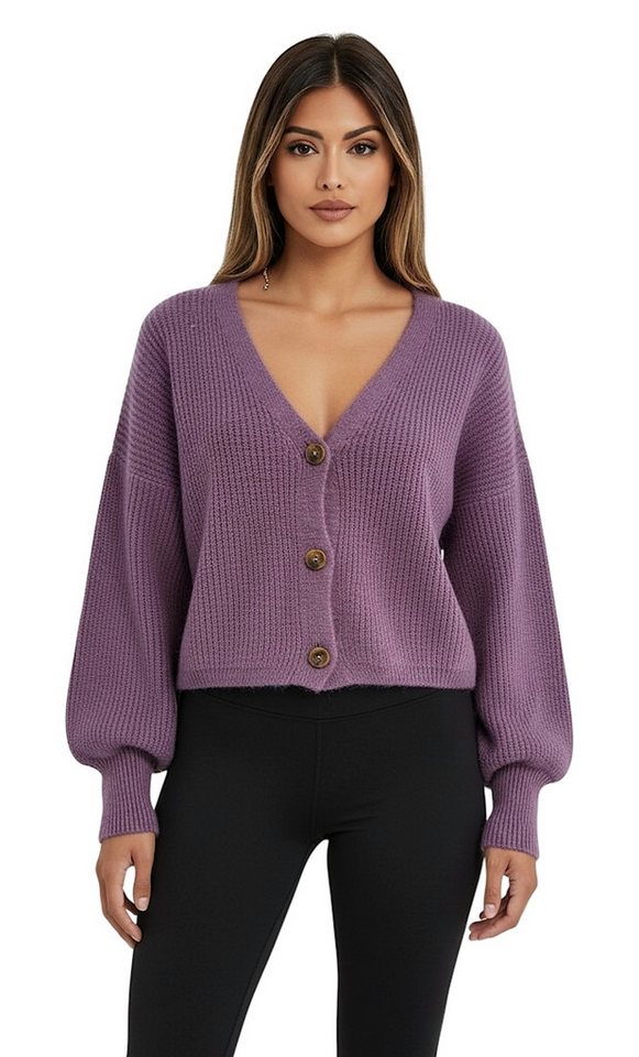 Worldclassca Cardigan WORLDCLASSCA Cardigan Oversize V-Neck Button Strickjacke Ballonärmeln Neue Kollektion - Stilvolle und gemütliche Strickmode für Damen von Worldclassca