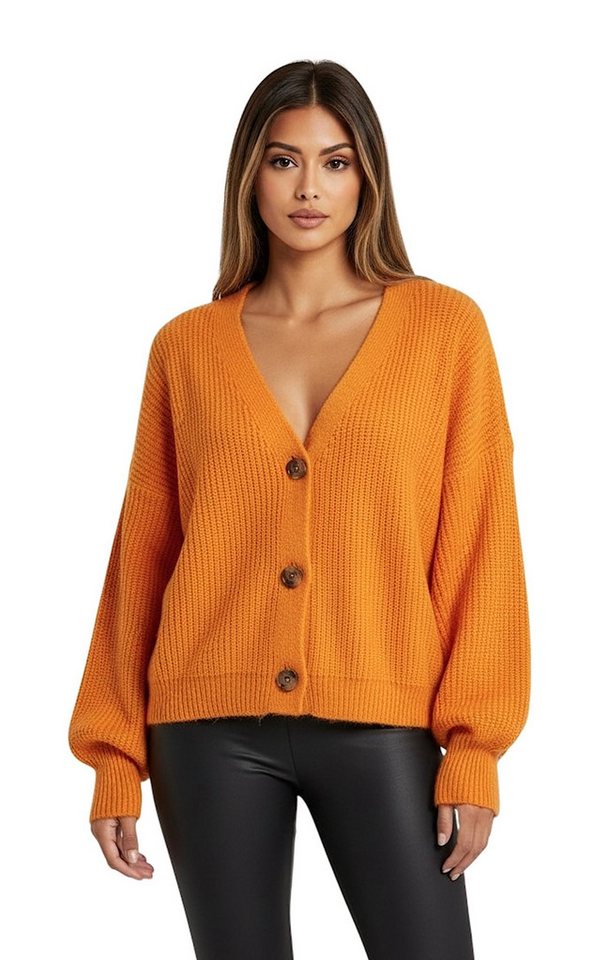 Worldclassca Cardigan WORLDCLASSCA Cardigan Oversize V-Neck Button Strickjacke Ballonärmeln Neue Kollektion - Stilvolle und gemütliche Strickmode für Damen von Worldclassca