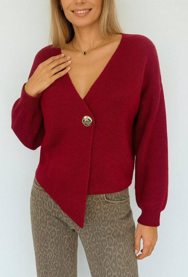 Worldclassca Cardigan WORLDCLASSCA Cardigan Strickjacke V-Ausschnitt Pulllover mit Knopf Neue Kollektion - Stilvolle und gemütliche Strickmode für Damen von Worldclassca