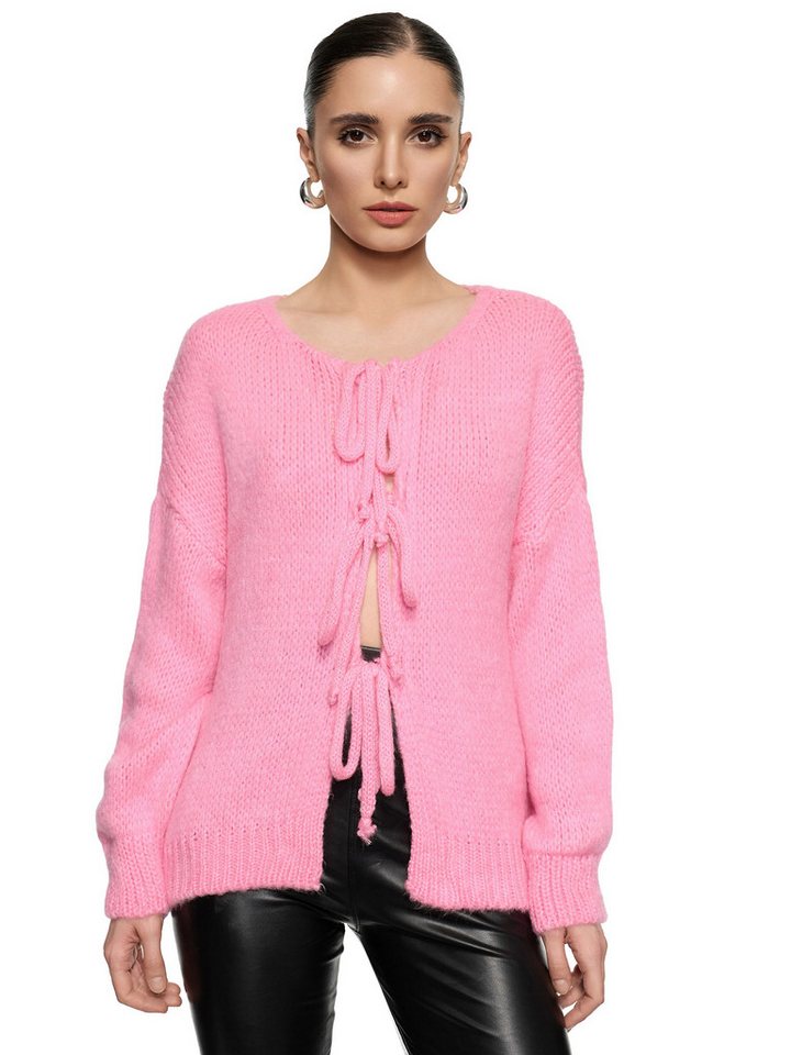 Worldclassca Cardigan WORLDCLASSCA Damen Cardigan Oversize Strickjacke mit Schleife Fashion Neue Kollektion - Stilvolle und gemütliche Strickmode für Damen von Worldclassca